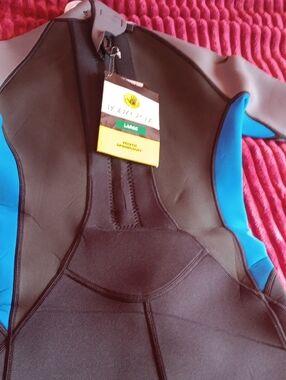 Youth Blue and Black Neoprene Swim Rashguard - Large